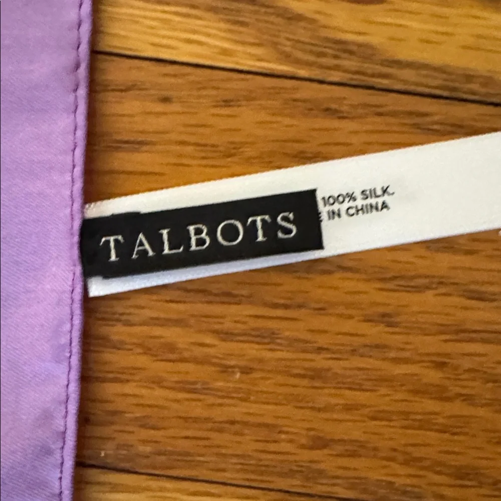 Echo for Talbots Silk Scarf Floral Garden Print Purple Square
